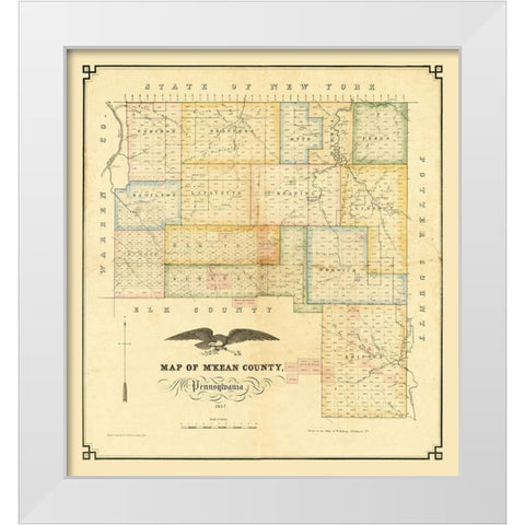 MKean County Pennsylvania - Kollner 1857 White Modern Wood Framed Art Print by Kollner