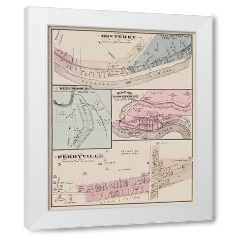 Monterey Keeversburg Upper Hillville Pennsylvania White Modern Wood Framed Art Print by Caldwell