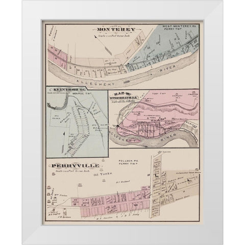 Monterey Keeversburg Upper Hillville Pennsylvania White Modern Wood Framed Art Print by Caldwell