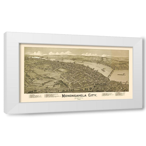 Monongahela Pennsylvania - Fowler 1902 White Modern Wood Framed Art Print by Fowler