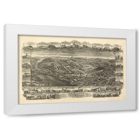 Mohnsville Pennsylvania - Bailey 1898 White Modern Wood Framed Art Print by Bailey