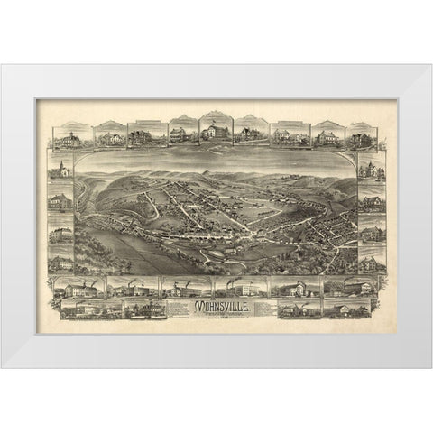 Mohnsville Pennsylvania - Bailey 1898 White Modern Wood Framed Art Print by Bailey