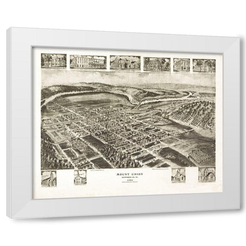 Mount Union Pennsylvania - Fowler 1906 White Modern Wood Framed Art Print by Fowler