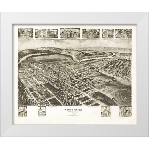 Mount Union Pennsylvania - Fowler 1906 White Modern Wood Framed Art Print by Fowler