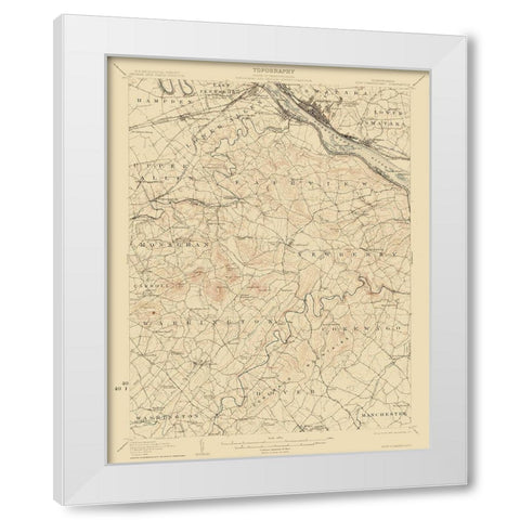 New Cumberland Pennsylvania Quad - USGS 1906 White Modern Wood Framed Art Print by USGS