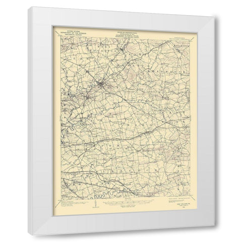 New Holland Pennsylvania Quad - USGS 1906 White Modern Wood Framed Art Print by USGS