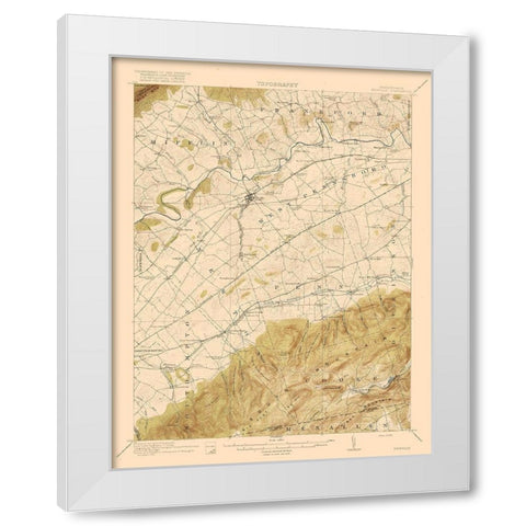 Newville Pennsylvania Quad - USGS 1919 White Modern Wood Framed Art Print by USGS