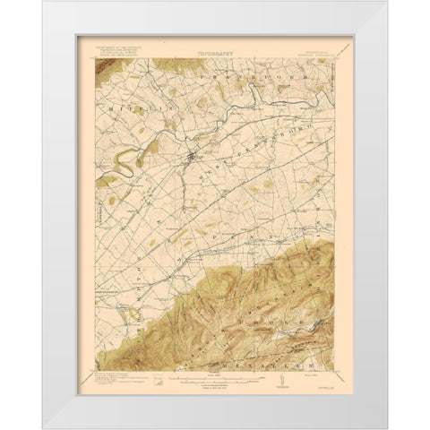 Newville Pennsylvania Quad - USGS 1919 White Modern Wood Framed Art Print by USGS