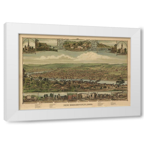 New Brighton Pennsylvania - Corbin 1883 White Modern Wood Framed Art Print by Corbin