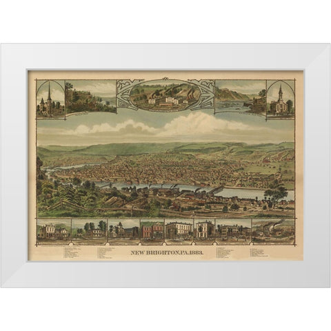 New Brighton Pennsylvania - Corbin 1883 White Modern Wood Framed Art Print by Corbin