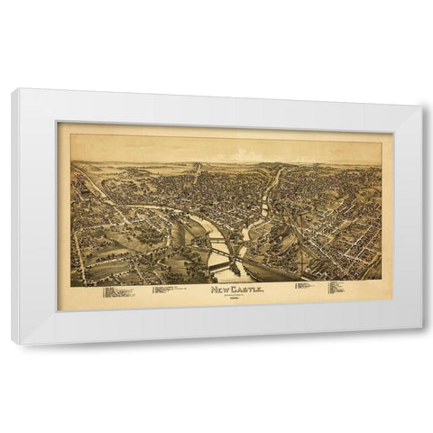 New Castle Pennsylvania - Fowler 1896 White Modern Wood Framed Art Print by Fowler