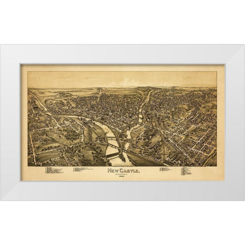 New Castle Pennsylvania - Fowler 1896 White Modern Wood Framed Art Print by Fowler