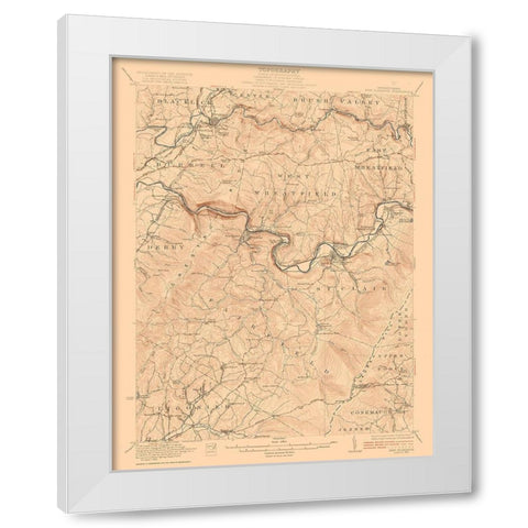 New Florence Pennsylvania Quad - USGS 1922 White Modern Wood Framed Art Print by USGS