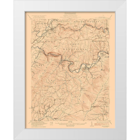 New Florence Pennsylvania Quad - USGS 1922 White Modern Wood Framed Art Print by USGS