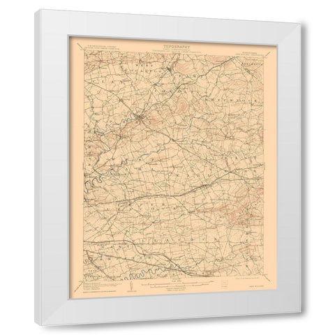 New Holland Pennsylvania Quad - USGS 1908 White Modern Wood Framed Art Print by USGS