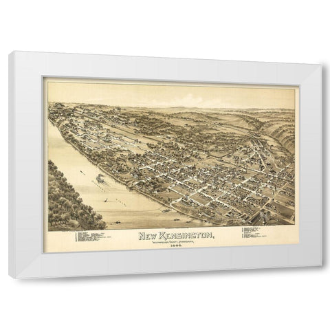 New Kensington Pennsylvania - Fowler 1896 White Modern Wood Framed Art Print by Fowler