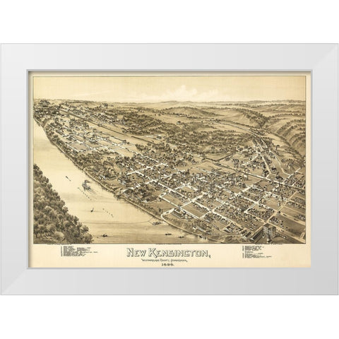 New Kensington Pennsylvania - Fowler 1896 White Modern Wood Framed Art Print by Fowler