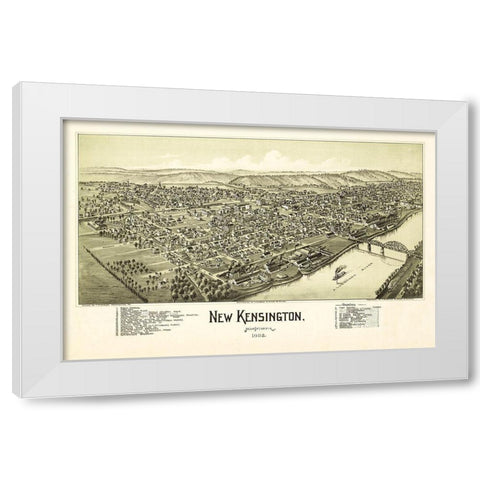 New Kensington Pennsylvania - Fowler 1902 White Modern Wood Framed Art Print by Fowler