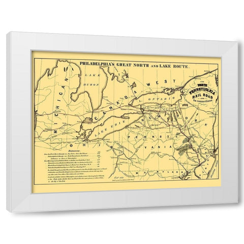 North Pennsylvania Railroad - Kollner 1853 White Modern Wood Framed Art Print by Kollner