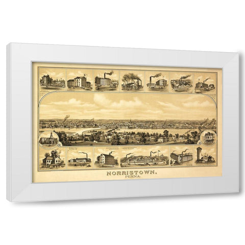 Norristown Pennsylvania -1881 White Modern Wood Framed Art Print by N/A