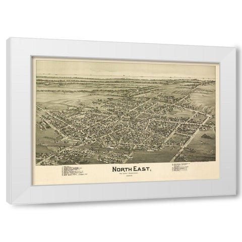 North East Pennsylvania - Fowler 1896 White Modern Wood Framed Art Print by Fowler