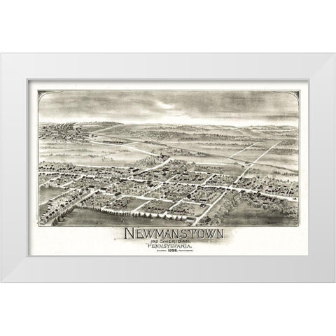 Newmanstown Sheridan Pennsylvania - Bailey 1898 White Modern Wood Framed Art Print by Bailey