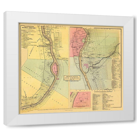 Oil Creek, Section 2 Pennsylvania Landowner White Modern Wood Framed Art Print by Mayer