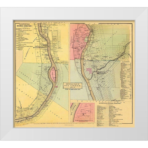 Oil Creek, Section 2 Pennsylvania Landowner White Modern Wood Framed Art Print by Mayer