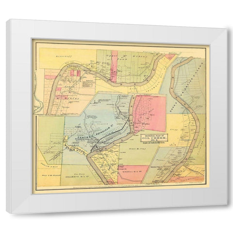 Oil Creek, Section 4 Pennsylvania Landowner White Modern Wood Framed Art Print by Mayer