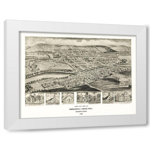 Orbisonia Pennsylvania - Fowler 1906 White Modern Wood Framed Art Print by Fowler