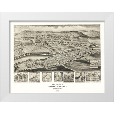 Orbisonia Pennsylvania - Fowler 1906 White Modern Wood Framed Art Print by Fowler