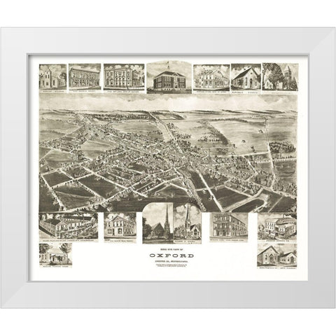 Oxford Pennsylvania - Fowler 1907 White Modern Wood Framed Art Print by Fowler