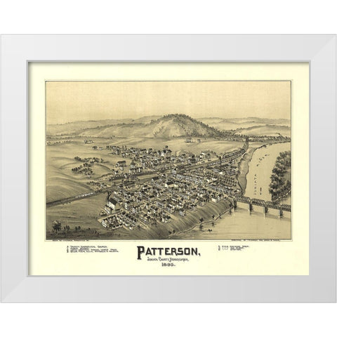 Patterson Pennsylvania - Fowler 1895 White Modern Wood Framed Art Print by Fowler