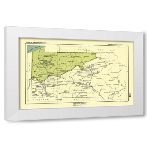 Pennsylvania - Hoen 1896 White Modern Wood Framed Art Print by Hoen