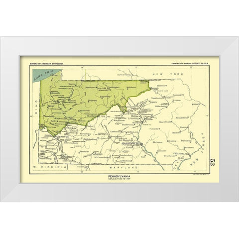 Pennsylvania - Hoen 1896 White Modern Wood Framed Art Print by Hoen