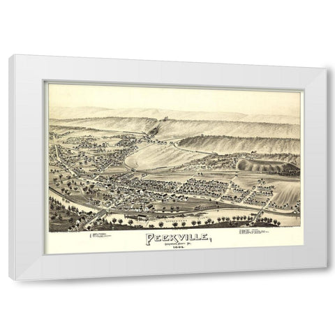 Peckville Pennsylvania - Fowler 1892 White Modern Wood Framed Art Print by Fowler