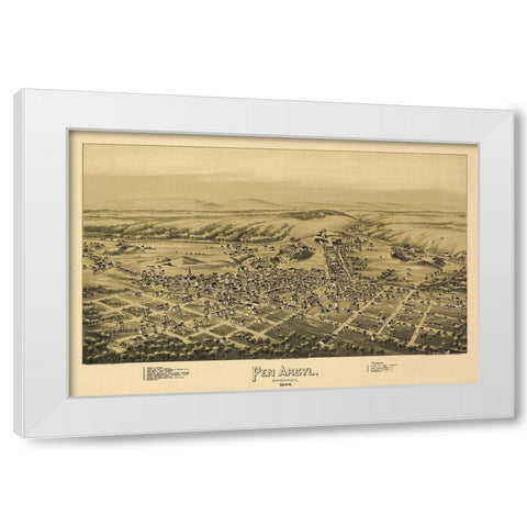 Pen Argyl Pennsylvania - Fowler 1894 White Modern Wood Framed Art Print by Fowler