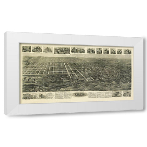 Pen Argyl Pennsylvania - Bailey 1916 White Modern Wood Framed Art Print by Bailey