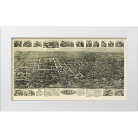 Pen Argyl Pennsylvania - Bailey 1916 White Modern Wood Framed Art Print by Bailey