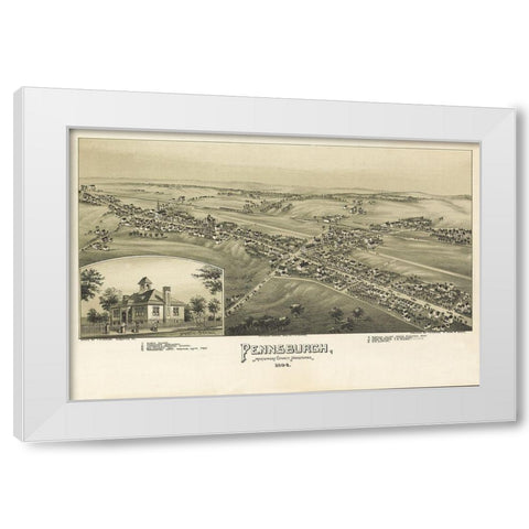 Pennsburg Pennsylvania - Fowler 1894 White Modern Wood Framed Art Print by Fowler