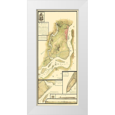 Philadelphia Pennsylvania Survey - Howe 1777 White Modern Wood Framed Art Print by Howe
