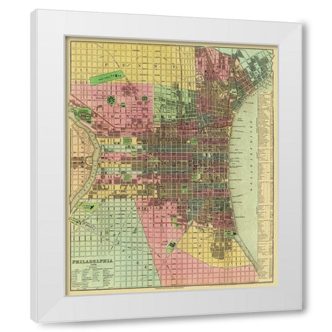 Philadelphia Pennsylvania - Tanner 1836 White Modern Wood Framed Art Print by Tanner