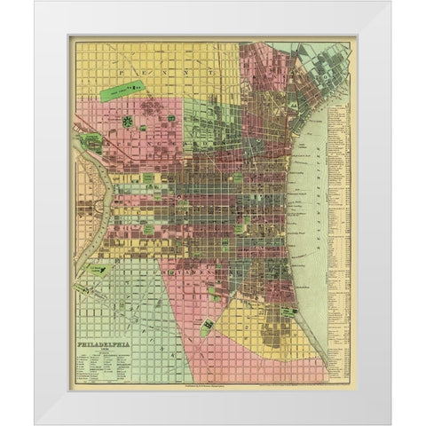 Philadelphia Pennsylvania - Tanner 1836 White Modern Wood Framed Art Print by Tanner