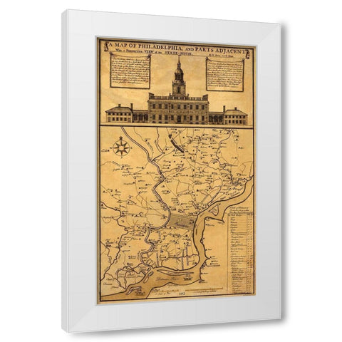 Philadelphia Pennsylvania Landowner - 1852 White Modern Wood Framed Art Print by Skull