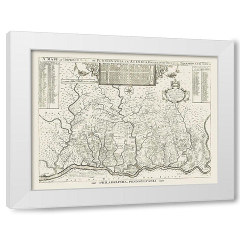 Philadelphia Pennsylvania - Holme 1687 White Modern Wood Framed Art Print by Holme