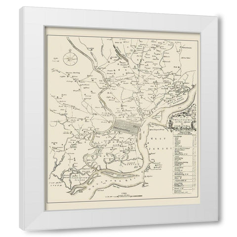 Philadelphia Pennsylvania Landowner - Scull 1753 White Modern Wood Framed Art Print by Scull