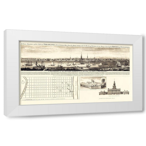 Philadelphia Pennsylvania - Jefferys 1756 White Modern Wood Framed Art Print by Jefferys