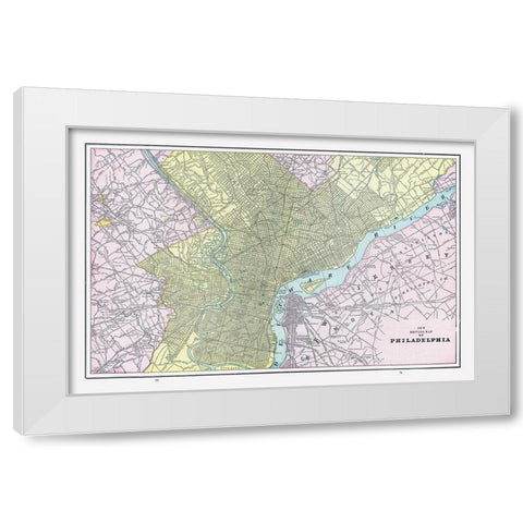 Philadelphia Pennsylvania - Cram 1892 White Modern Wood Framed Art Print by Cram