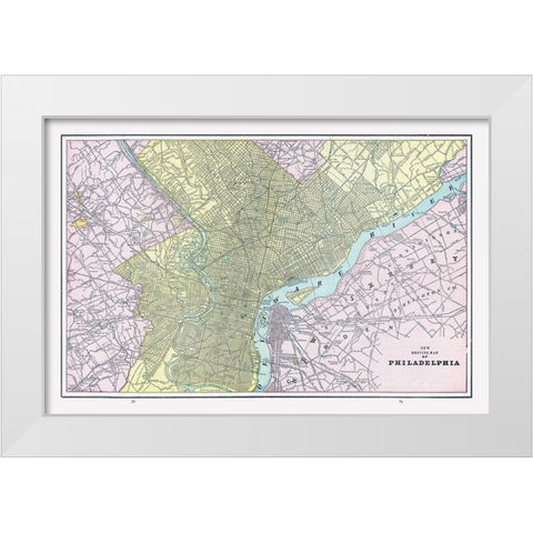Philadelphia Pennsylvania - Cram 1892 White Modern Wood Framed Art Print by Cram