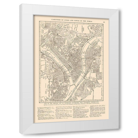 Pittsburgh Pennsylvania - Reynold 1921 White Modern Wood Framed Art Print by Reynold